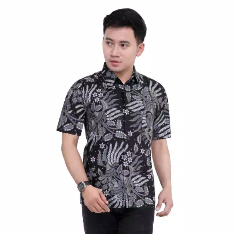 HEM BATIK ANAK AYAH MOTIF MANGGAR ABU M L XL XXL