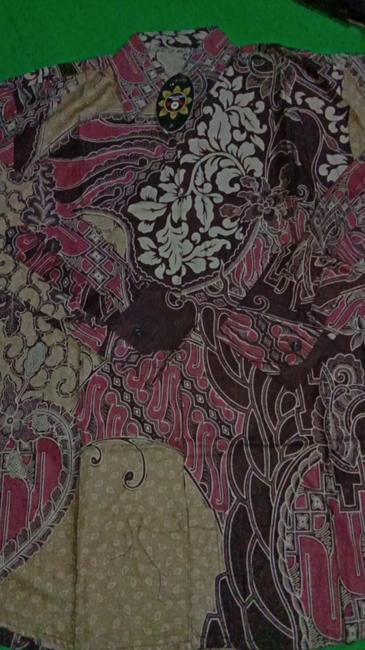 Kemeja Batik Pria Lengan Panjang Size M L Xl Xxl Bswart Batik Hrb026 Kenongo Hem Panjang Padi