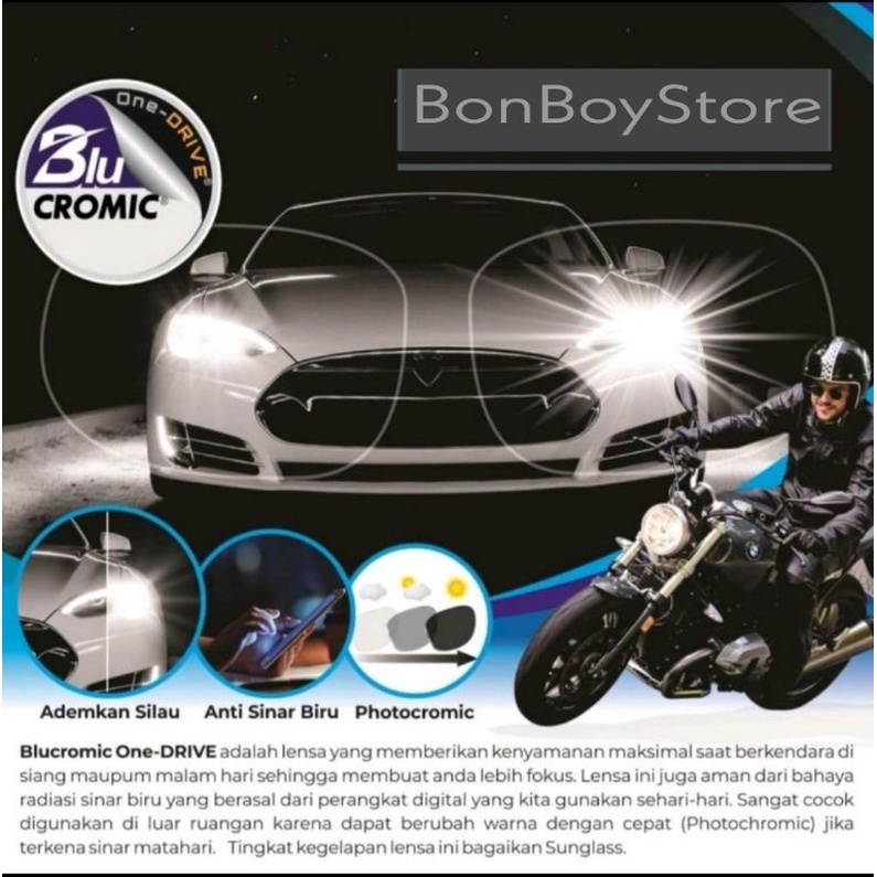 BlueCromic Night Driving  ORIGINAL  LENSA anti Glare  Lens berkendara One Drive Blueray photocromik