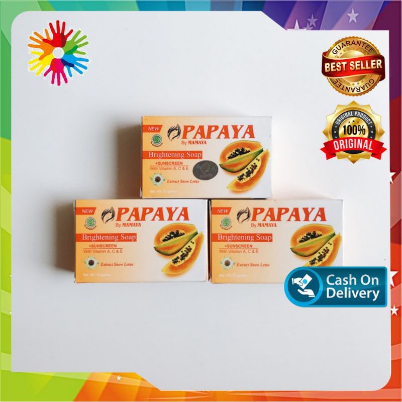 [BPOM] Sabun Papaya By Mamaya Sabun Pemutih Kulit Pepaya Sabun Pepaya Penghilang Jerawat