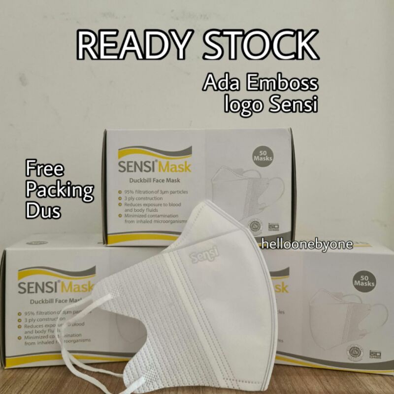Masker Sensi Duckbill 50 pcs Face Mask Masker Wajah Earloop Original