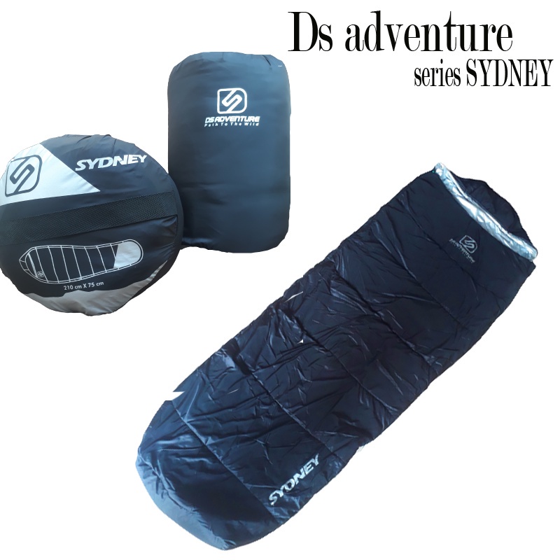 Sleeping bag waterproof Ds Adventure model mummy lapisan silver silikon dacron 75x210cm