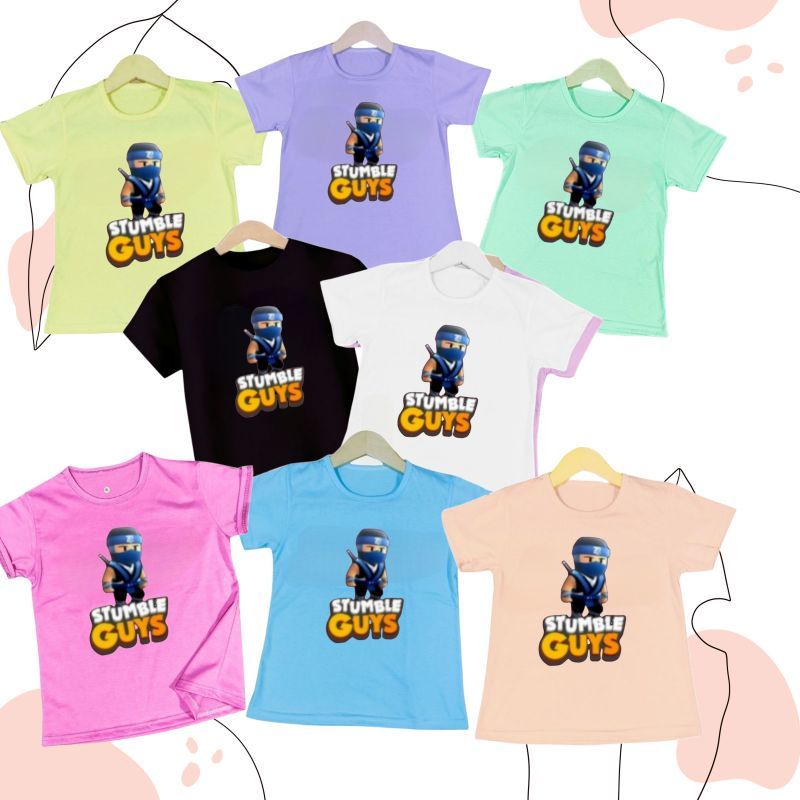 Baju Kaos Atasan Anak Cewek STUMBLE GUYS VIRAL(NINJA)USIA 1-12 TAHUN.UKURAN S.M.L.XL.2XL.3XL