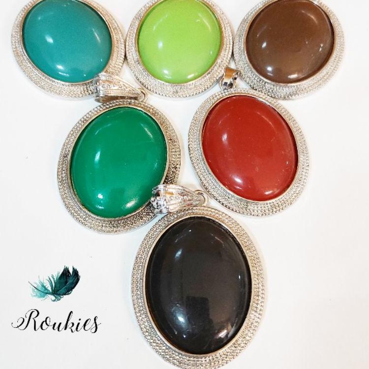 D60P Fashion pria dan wanita liontin batu giok sintetis besar SIM