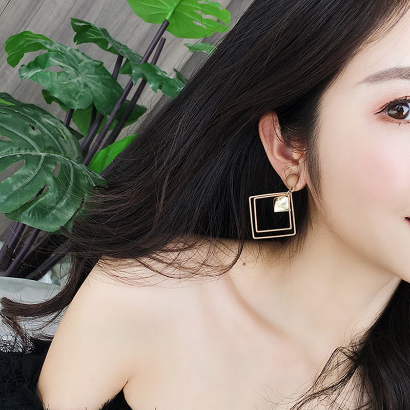 Anting Panjang Rumbai Geometris Bahan S925 silver needle Gaya Korea