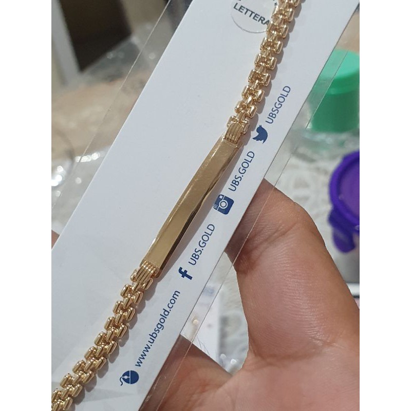 gelang emas plat polos rantai