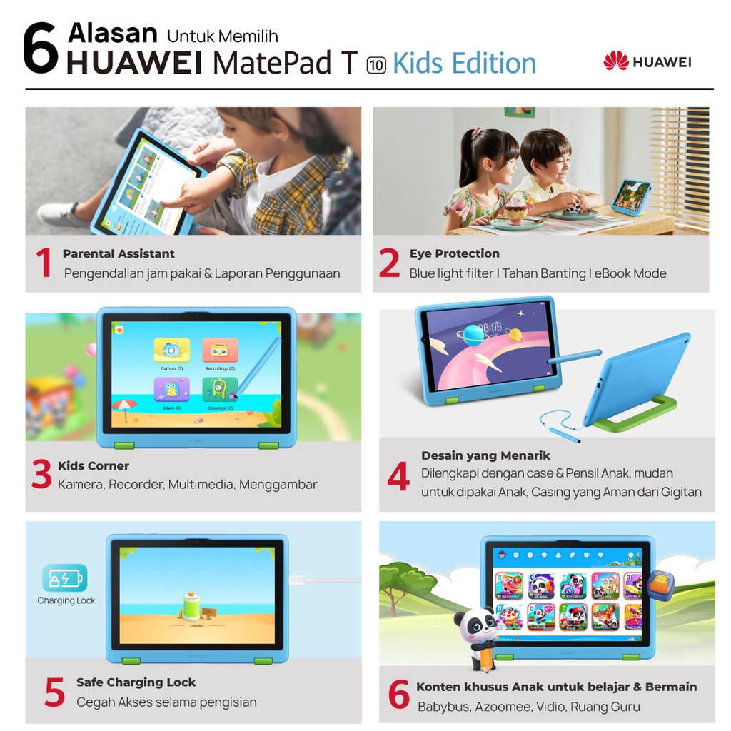 Huawei MatePad T10 Kids Edition Tablet 2GB/32GB Mainan Anak-anak Original Garansi Resmi