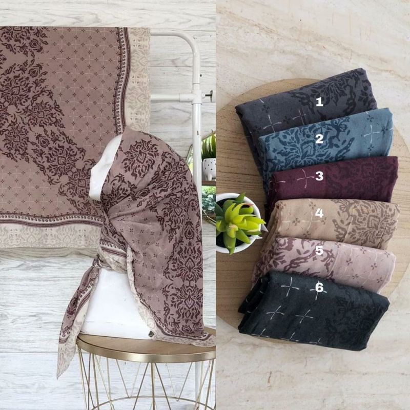 Hijab motif buttonscarves / hijab segiempat kw