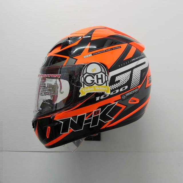 HELM FULL FACE NHK GP1000 MOTIF STAR ORANGE FLO