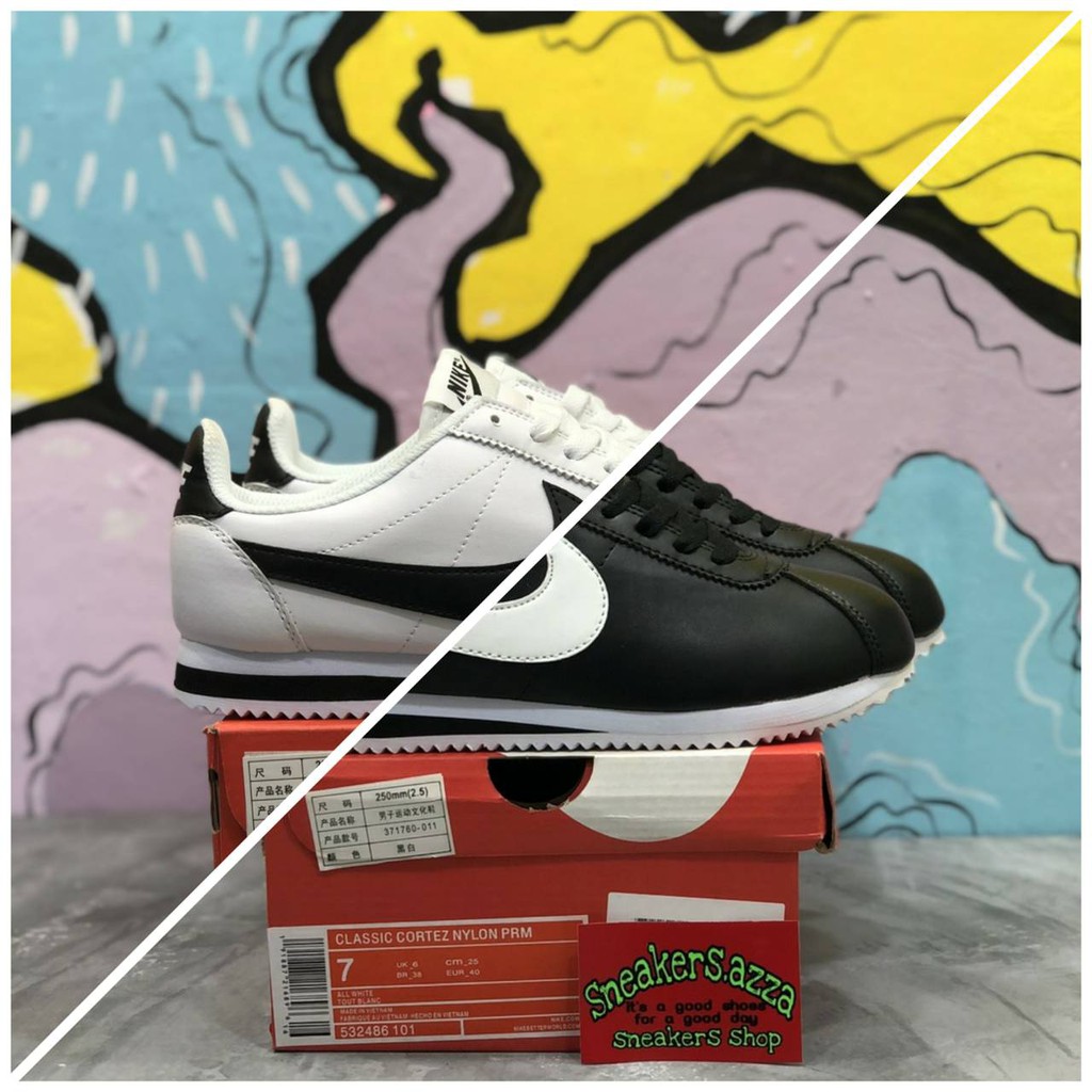 Nike Cortez leather white black
