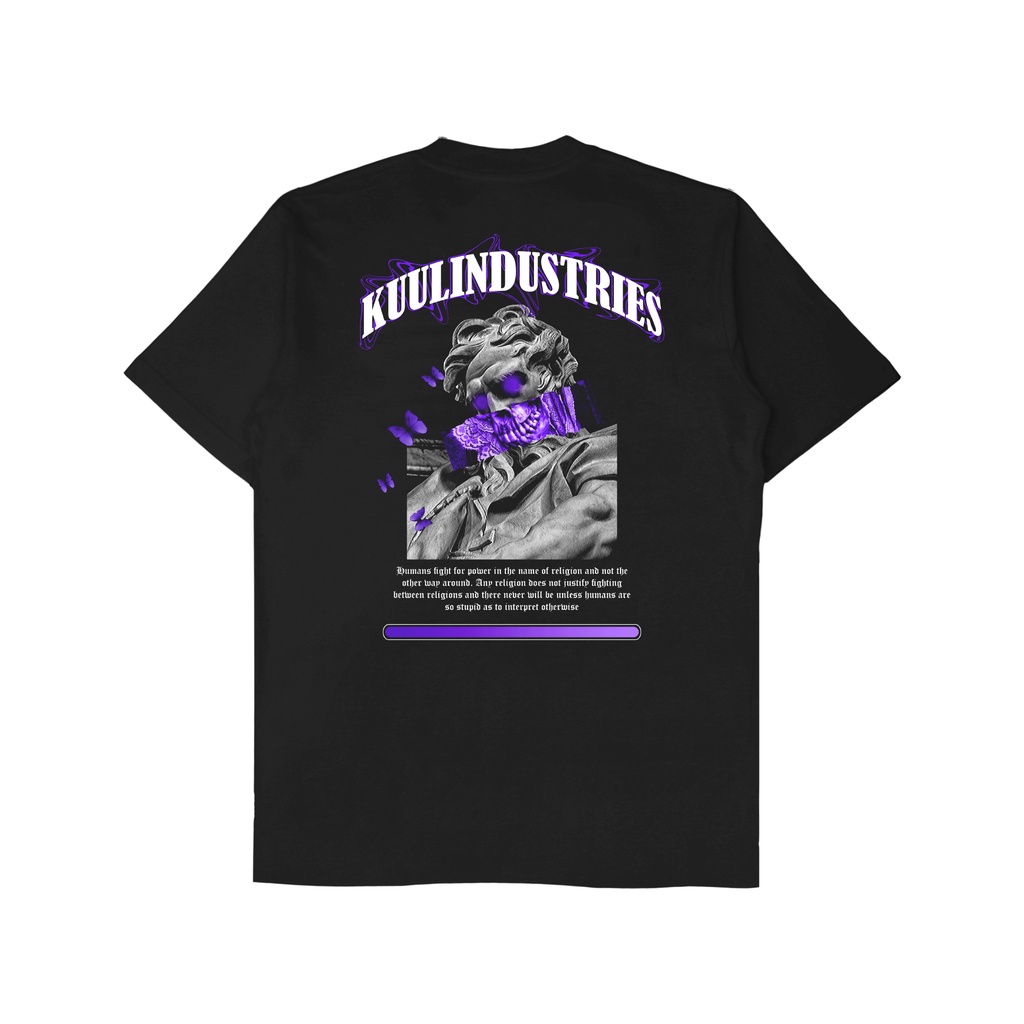 Kuul Industries -Tshirt Kaos Baju Distro Pria Cowok Laki Justify Fight Black | Cotton Katun Pria Wanita  | Kaos Oblong Sablon Lengan Pendek | StreetWear |Keren |Murah