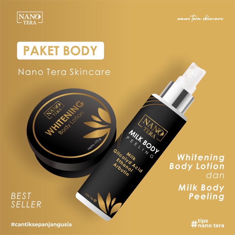 PEMUTIH BADAN BPOM PERMANEN / MILK BODY PEELING - BODY LOTION NANOTERA