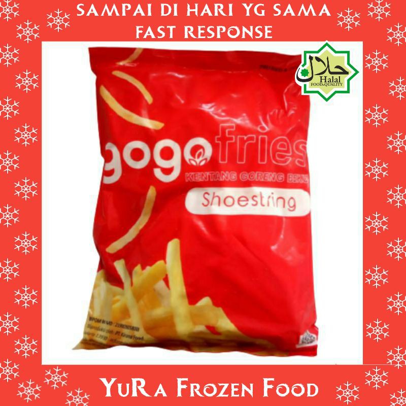 

Kentang Goreng 1 Kg KK / GOGO / HOME / TALLEY'S / MONDELLE / BAR'T Shoestring / Crinkle Cut / Flevo Trade