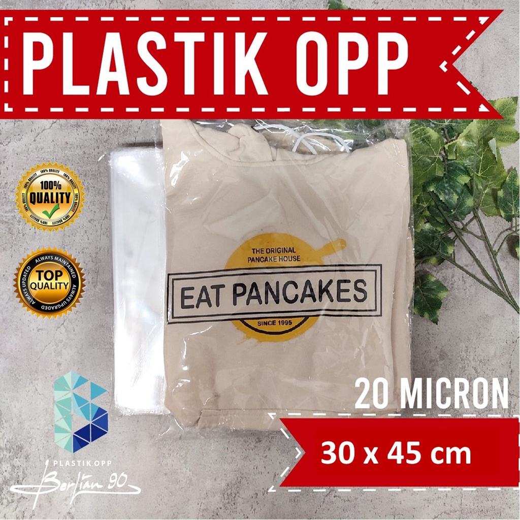 

30X45 CM PLASTIK OPP (SEAL/LEM) TEBAL 20 MIC ASLI / PLASTIK KEMASAN GARMENT / Plastik BAJU / Plastik CELANA