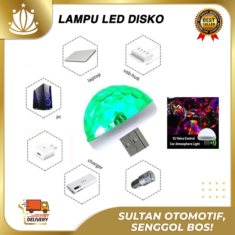 Lampu Disko Mobil SENSOR MUSIK / Car Disco Light RGB Kabin LED Disco