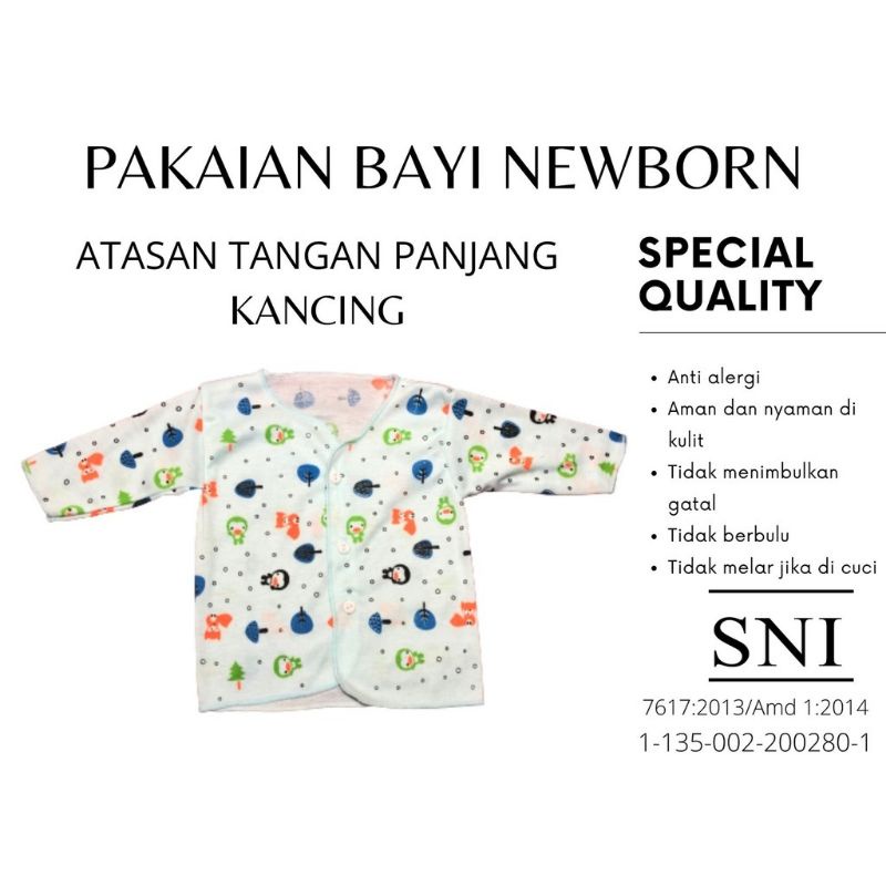Baju Bayi Newborn arini baby (Lengan panjang ) SNI