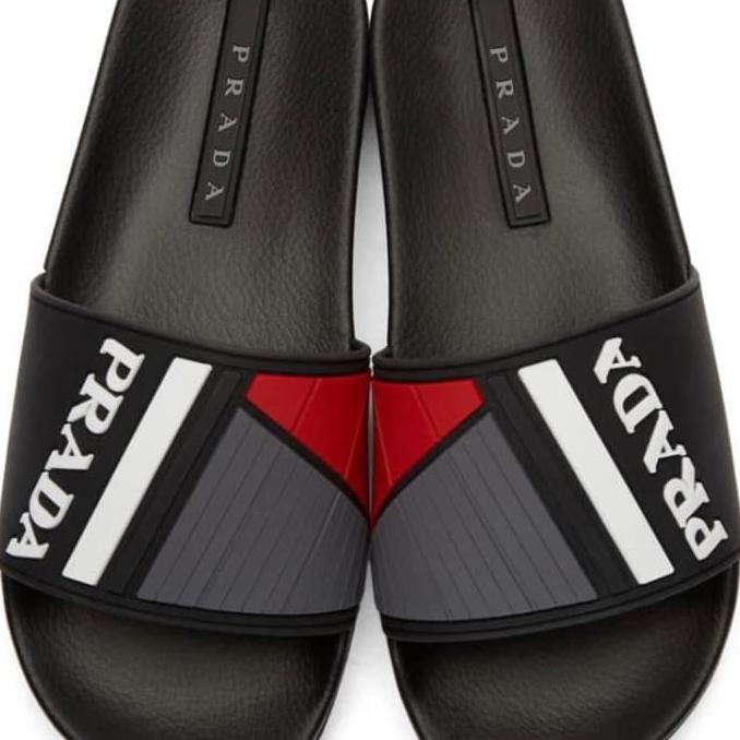 BIG SALE SANDAL ABG PRIA】 PRADA SANDALS PRIA BELT SLIDES BLACK ON SALE