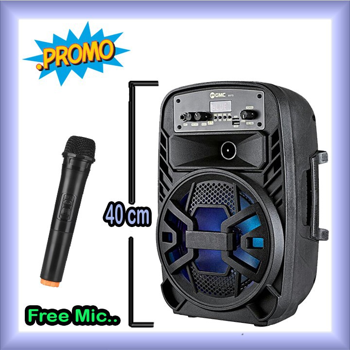 Speaker Bluetooth Portable Karaoke Super Bass GMC 897 G Bonus MIC