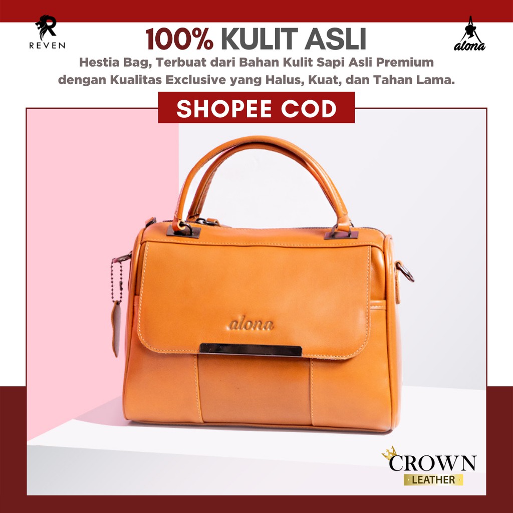 Tas Selempang Wanita Sling Bag Cewek Shoulder Bag Fashion Tas Kulit Asli Wanita Perempuan Original Lucu Slempang Premium Terbaru Hestia New Shoulderbag by Crown Leather Crownleather Store