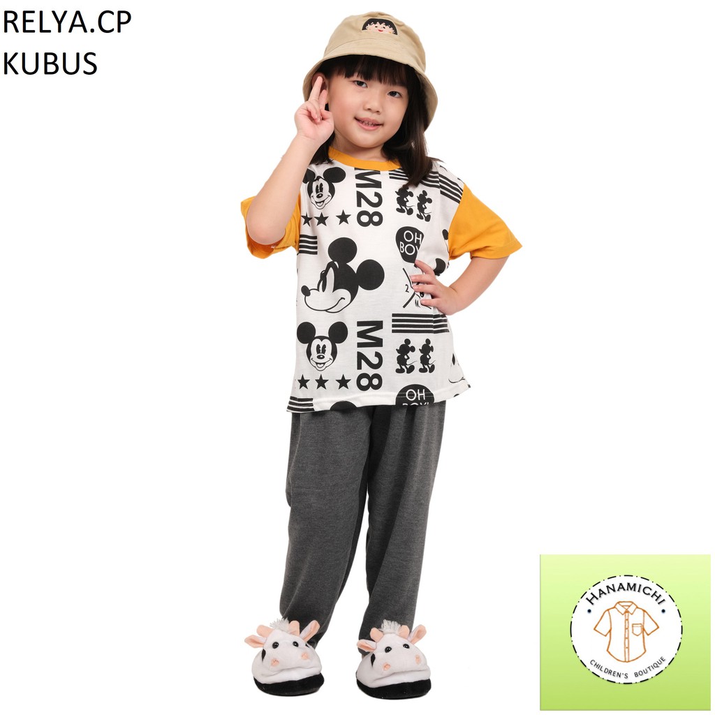 Hanamichi RELYA.CP Baju Tidur Anak Motif Kartun Lengan Pendek