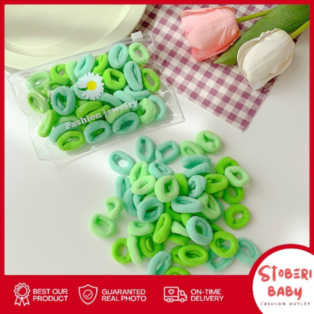 stoberi baby - IKAT RAMBUT BON-BON 50PCS Karet Polos Korea Karet Simple Elegan Kuncir Rambut