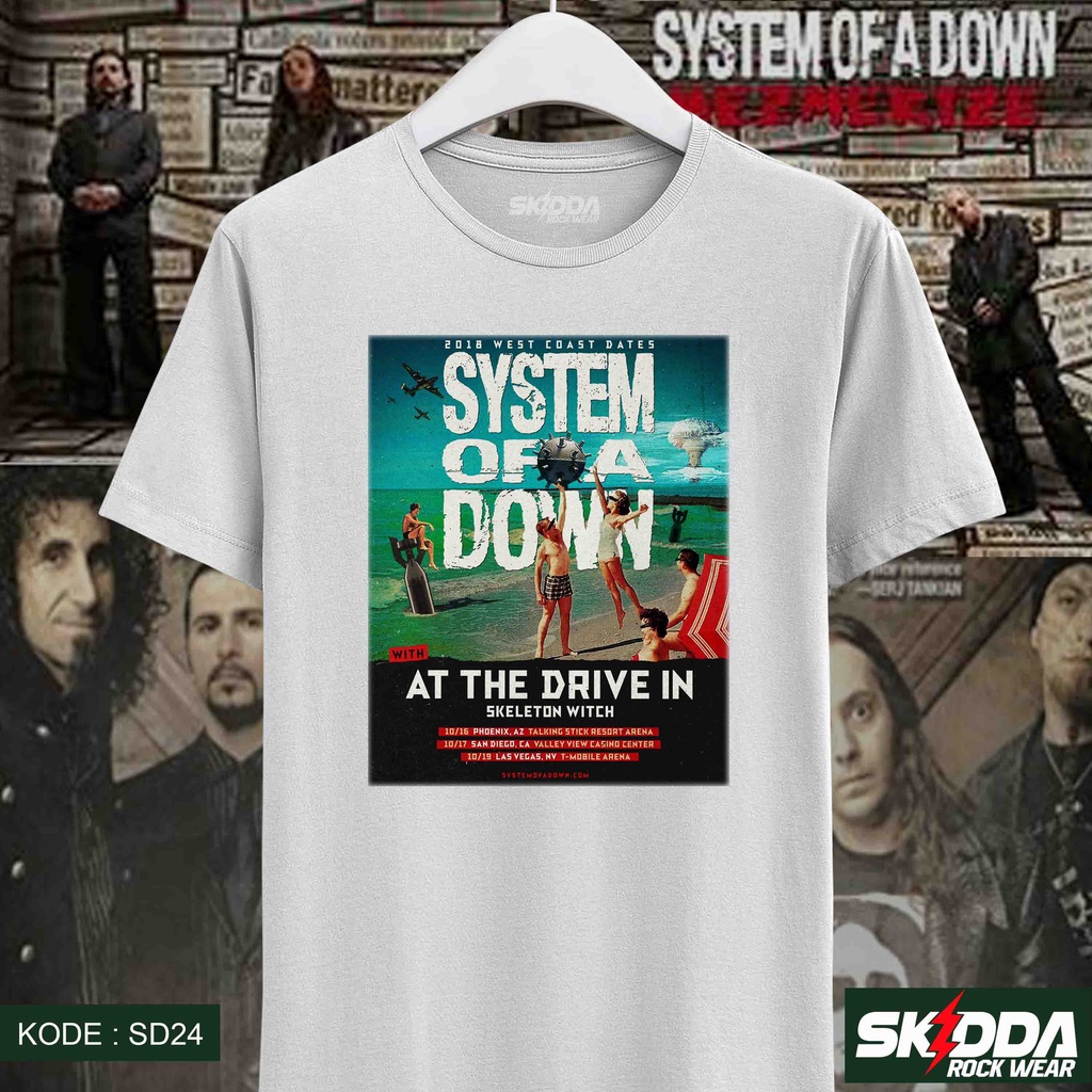 T Shirt Kaos Band Rock SYSTEM OF A DOWN  – At the Drive In - Premium Black NSA