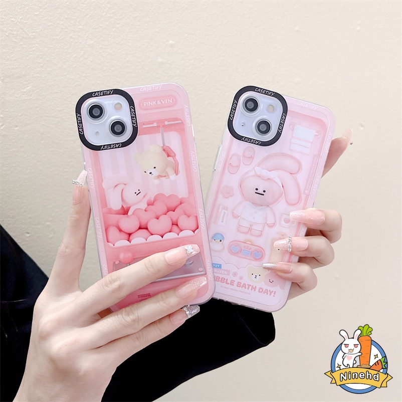 Soft Case Desain Kelinci Pink Tahan Banting Untuk Vivo V23 V23e V21 V21e V20 T1 Pro Y21 Y33s Y33T Y21T Y76 Y55 Y15A Y01 Y20 Y20i Y20 Y50 Y12s Y15s Y20i Y1s Y12s Y50S Y12s Y1s Y12