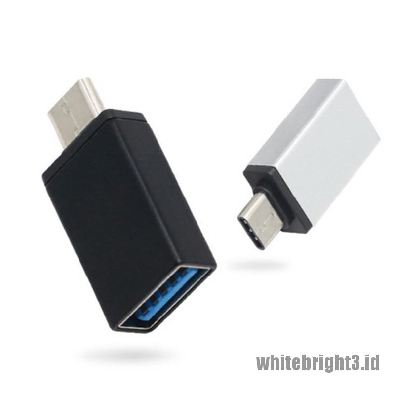 &lt; White3 &gt; Adapter Konverter Konektor Data USB-C Male Ke USB 3.0 A Female