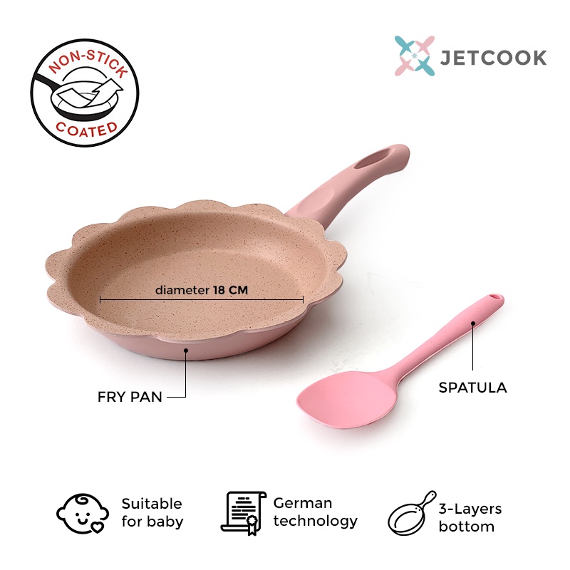 JetCook Baby Cookware Full Set 18cm - Peralatan Panci Bayi - Pink