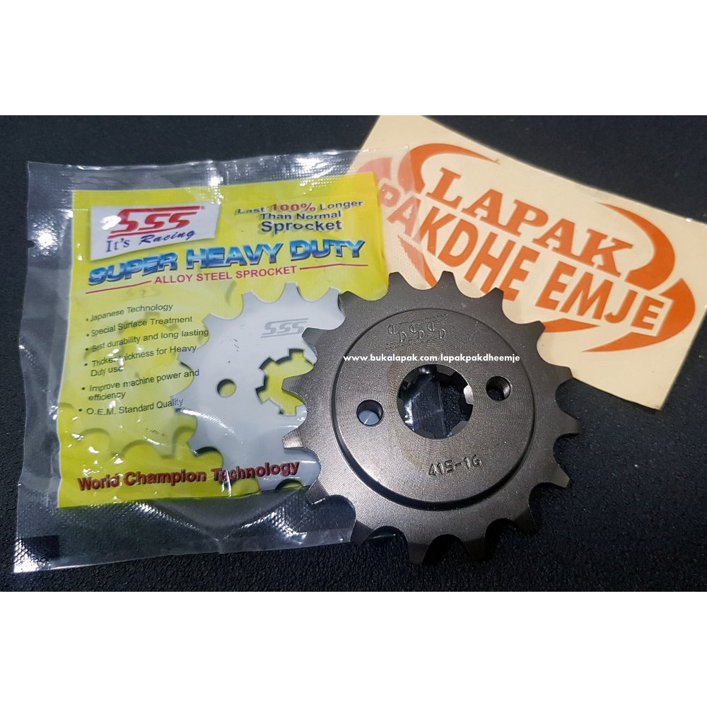 GER SSS 415 16 GEAR DEPAN SSS 415 16 GRAND SUPRA 100 SUPRA X125 BLADE SMASH SHOGUN ABSOLUT