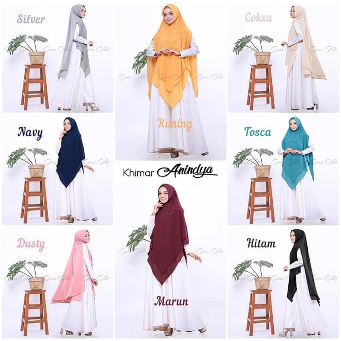 Jilbab Khimar Instan Syari Jumbo Soft Pet Antem Dua Lapis Ceruti Ultimate Premium/Anindya