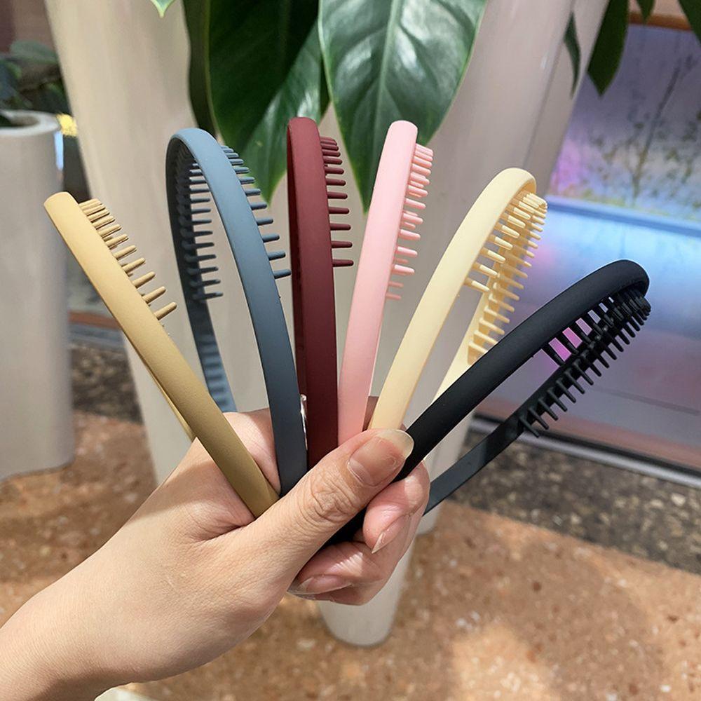 Needway Wanita hoop Rambut Lucu Jepang Frosting Warna Solid Anti Slip Simple Hair Band
