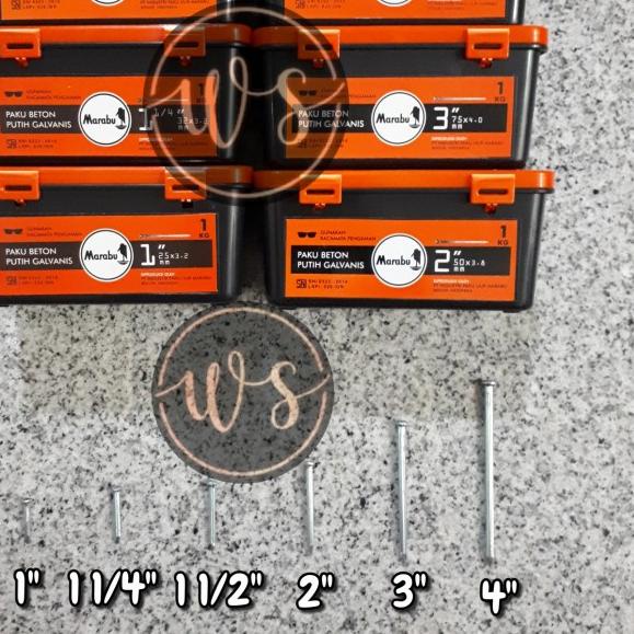 ☀ Paku beton marabu 3inch 7cm paku beton putih marabu 1dus 1kg ♨