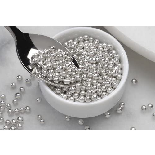 

Sprinkle Spikel Trimit SILVER Pearl 20 gr - Hiasan Kue
