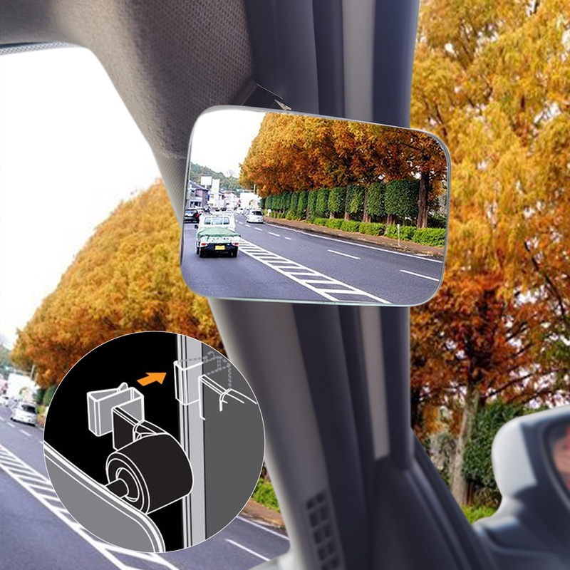 360derajat Adjustable Mobil Blind Spot Spion Kaca HD Tanpa Bingkai Kaca Spion Cembung Mobil Side Blind Spot Mirror