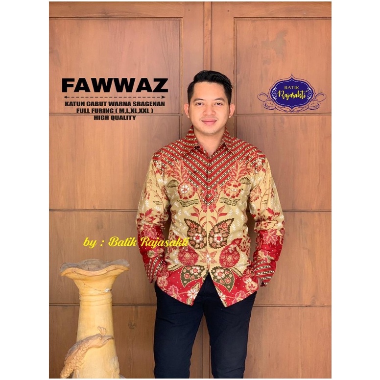 BATIK PREMIUM FAWWAZ KEMEJA BATIK SOLO PRIA LENGAN PANJANG LAPIS FURING ATASAN PREMIUM MODERN KOPRI 
