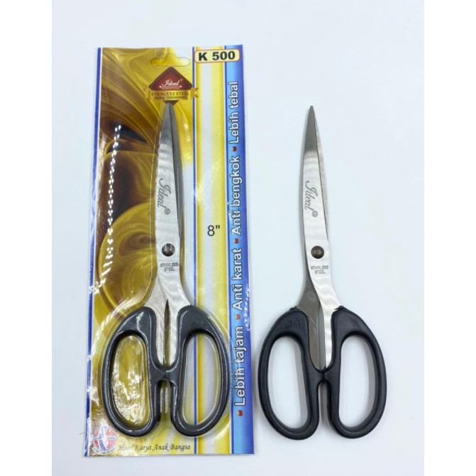 Gunting ideal K500 8&quot; / K300 6.5&quot; gunting kertas gunting rambut besar kecil gunting estika ta 245