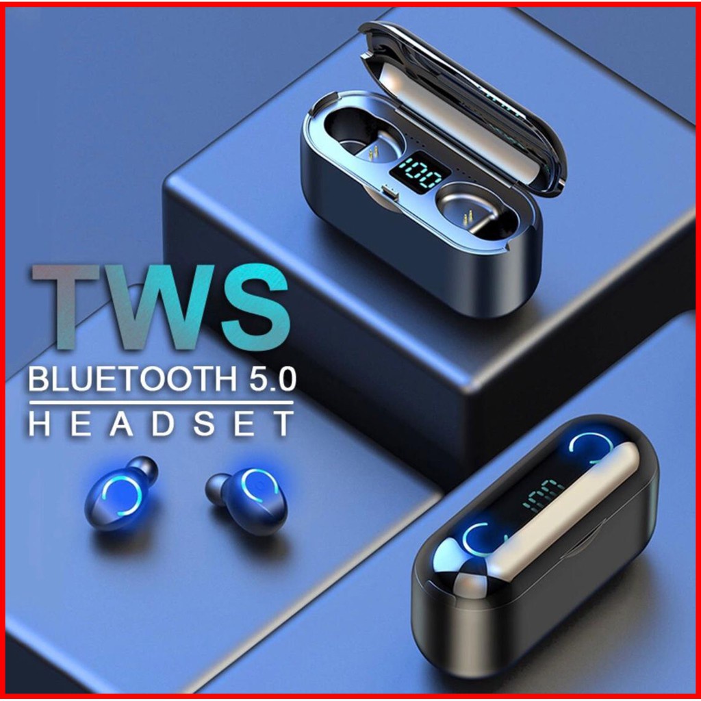 Headset Bluetooth LED Digital F9 TWS Wireless Earphone Earbuds TWS F9-8 Mini TWS