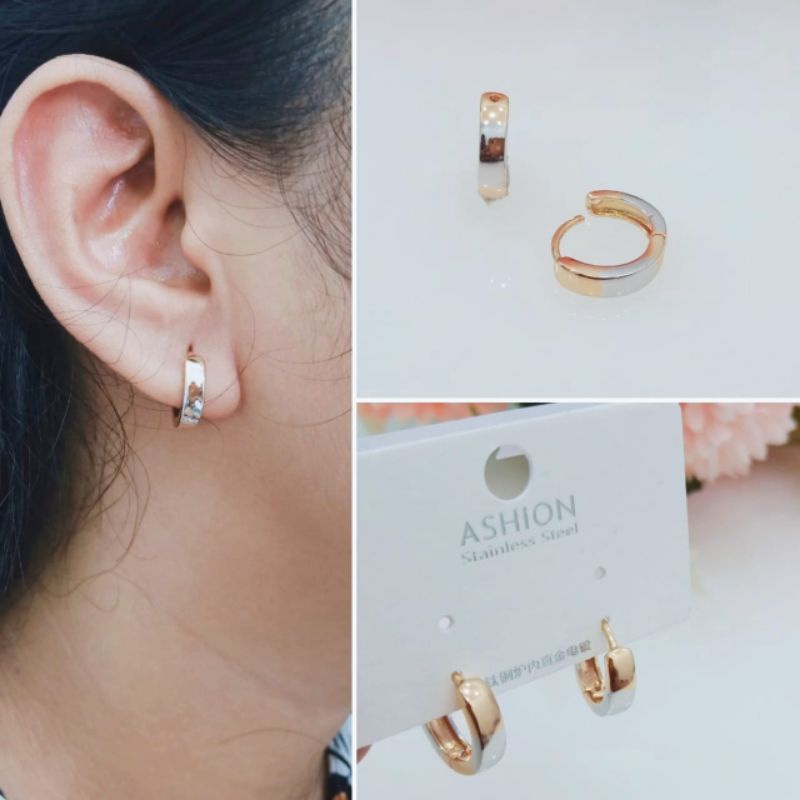 Anting Jepit Titanium Kombinasi Blink Fashionanable