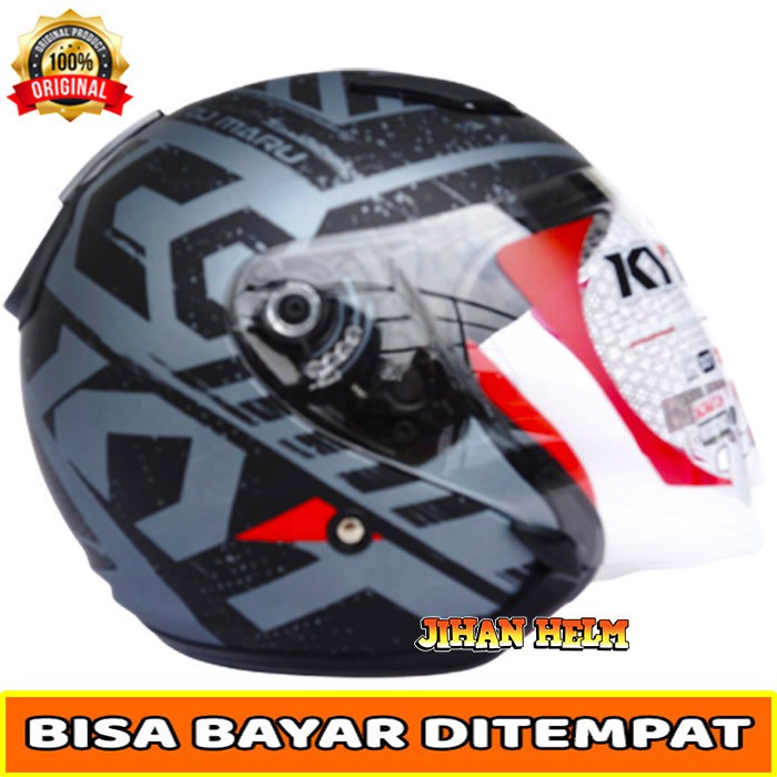 HELM / HELM KYT / HELM KYT DJ MARU MOTIF #16 ALL GREY MATT TERBARU
