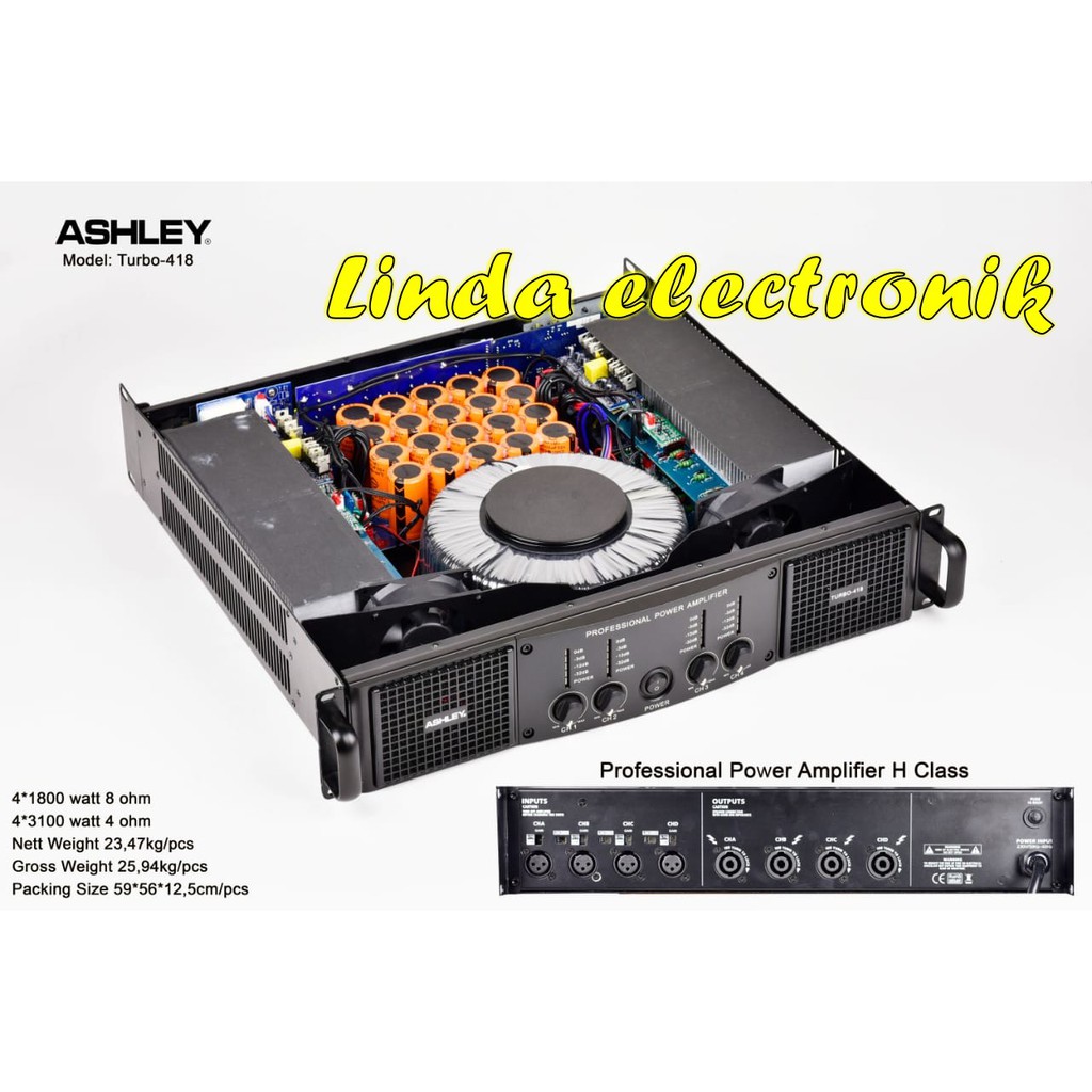 power ashley turbo 418 4x1800 8ohm turbo418 ORYGINAL