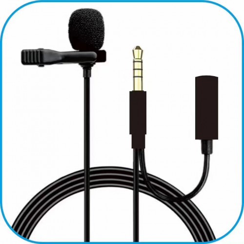 MIC-012 SOHA Lavalier Microphone Clip Kondensor Mic 3.5mm Aux Jack Audio Pro Live Streaming mule