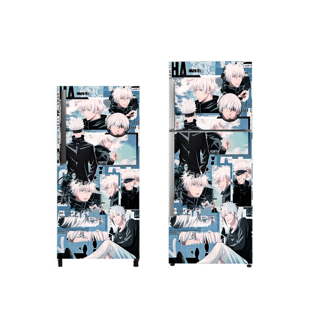 STIKER KULKAS 1 Pintu & 2 Pintu Motif Anime Gojou Satoru