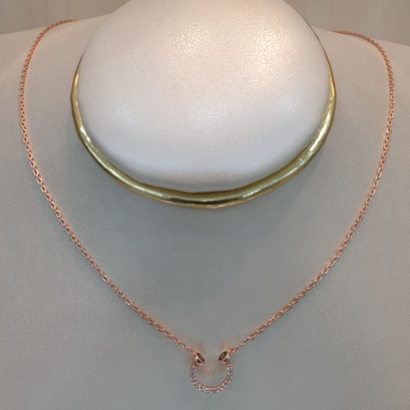 Kalung koyek mata emas asli