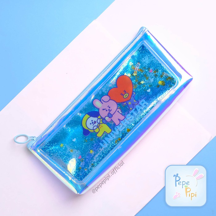 

(BISA COD) Kotak Pensil BTS/ BT21 Air Hologram 3 Karakter Wadah Tempat Tulis - Cooky