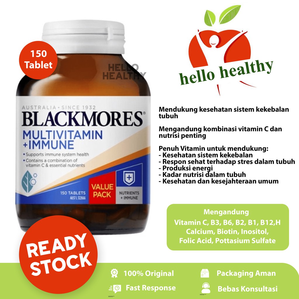 Blackmores Multivitamin + Immune (150 Tablet) - HelloHealthy