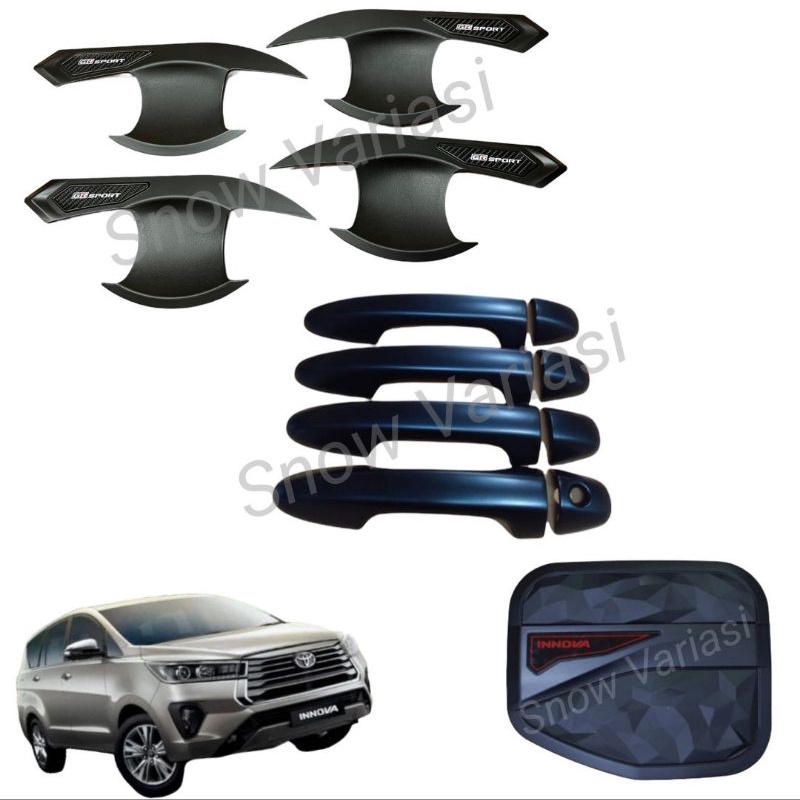 Paket Garnish Depan Belakang Outer Handle Tank Cover All New Innova 2016 2021 GR Sport Hitam