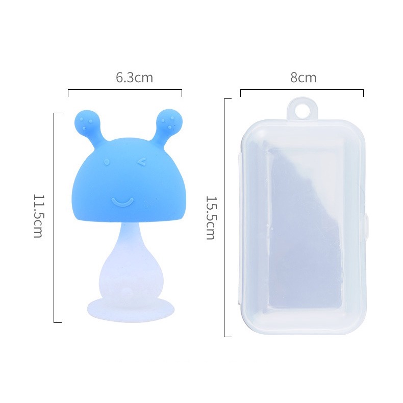 BabyBeeBoo Silicone Baby Mushroom Teether Bell Premium Silikon Mainan Gigitan Anak Bayi Bisa Bunyi-3