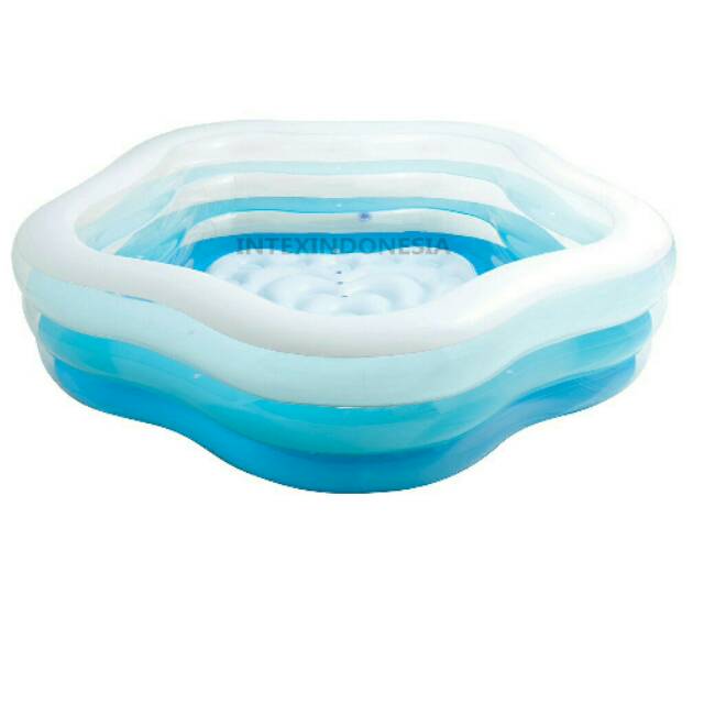 Kolam renang merk intex swim center bentuk segilima. Kolam renang plastik