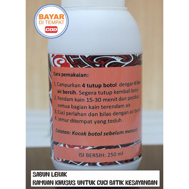 Sabun Lerak Cair Cuci Kain Batik, kemeja batik, jamu batik, ramuan batik 250 ML